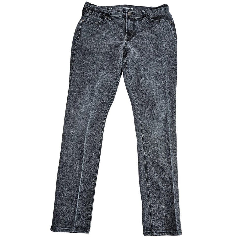 Old Navy Curvy Skinny Jeans Womens 8 Gray Charcoal‎ Wash Mid Rise Stretch Denim